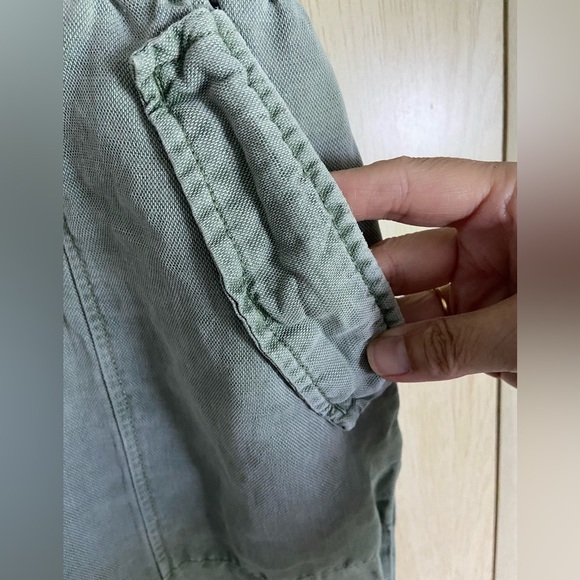 C&C California Women’s Size XL Sage Green Linen Blend Jogger Pants 4 Pockets - Picture 4 of 8